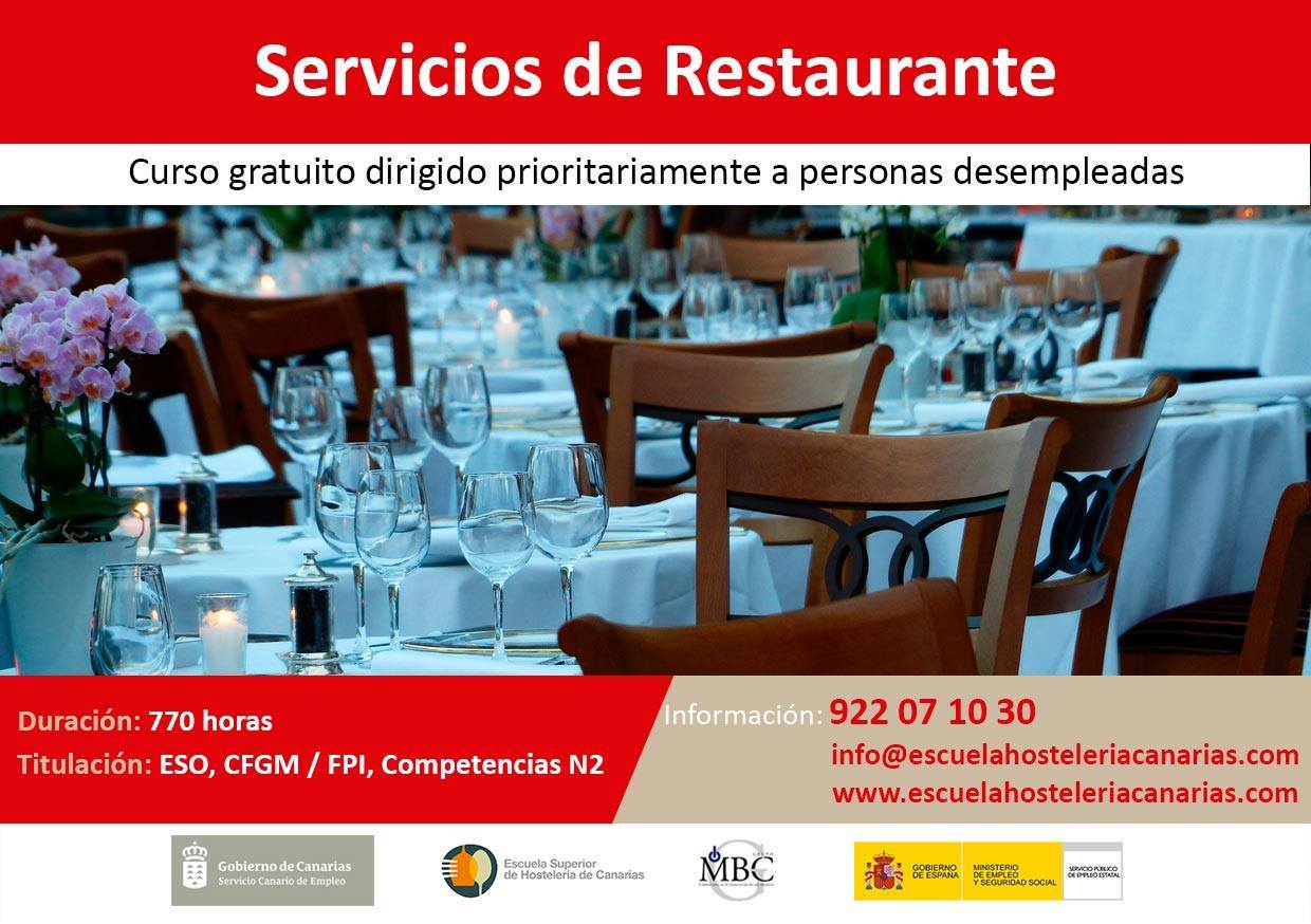 Formación "Servicios de Restaurante" en Tenerife