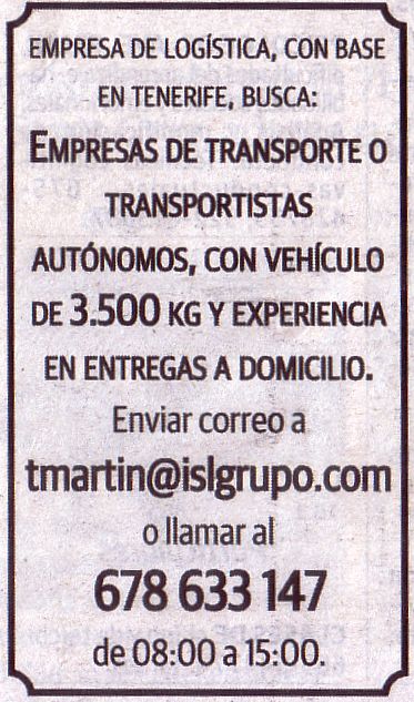 Oferta: Transportista