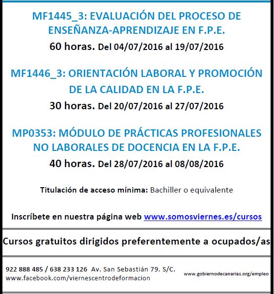 Formación gratuita en S/C de Tenerife