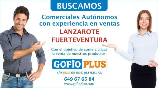 Comerciales Autónomos para Lanzarote y Fuerteventura