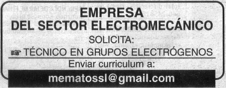 Oferta: Electromecánico