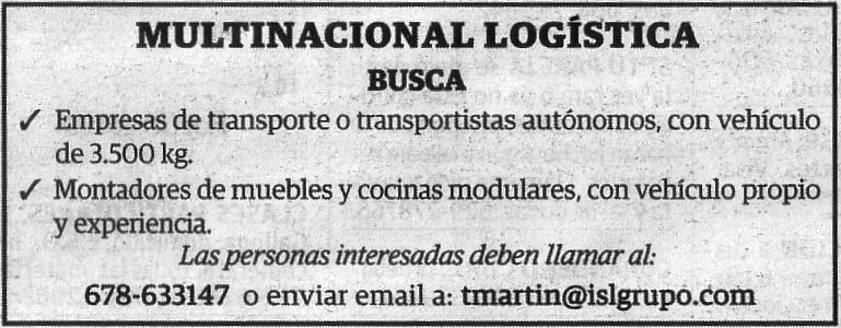 Oferta: Logística