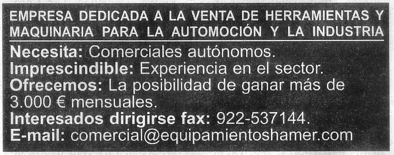 Oferta: Comercial