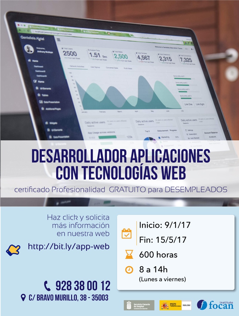 Curso: Desarrollo de aplicaciones con tecnologías web en Gran Canaria