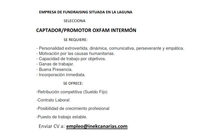 Captador/Promotor para La Laguna