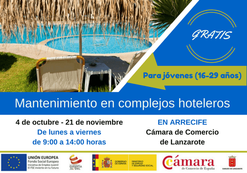 Curso gratuito de Mantenimiento en Complejos Hoteleros en Arrecife