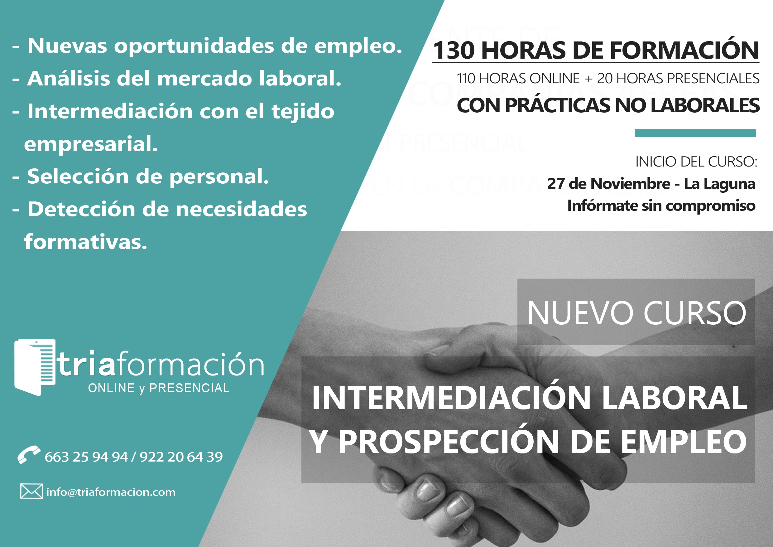 CURSO "INTERMEDIACIÓN LABORAL Y PROSPECCIÓN DE EMPLEO" en La Laguna, Tenerife