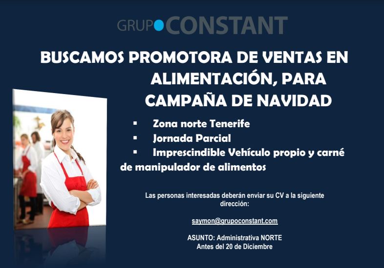 Promotor/a de Ventas en Alimentación para Campaña de Navidad