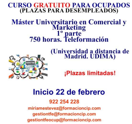 Teleformación: Curso gratuito "Máster Universitario en Comercial y Marketing" 