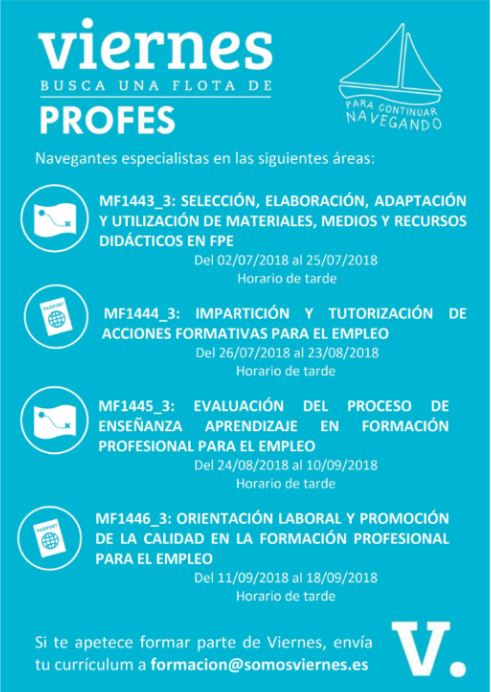 El centro de formación VIERNES selecciona Docentes