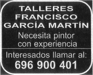 Oferta de empleo: Pintor/a para Taller