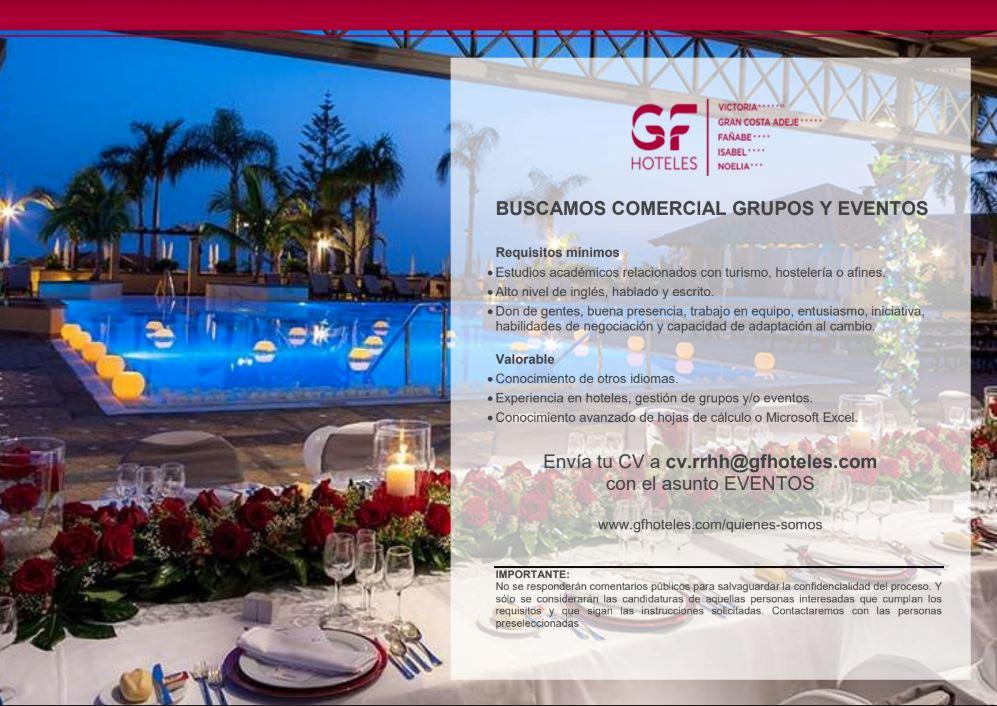 Comercial de Grupos y Eventos para el sur de Tenerife