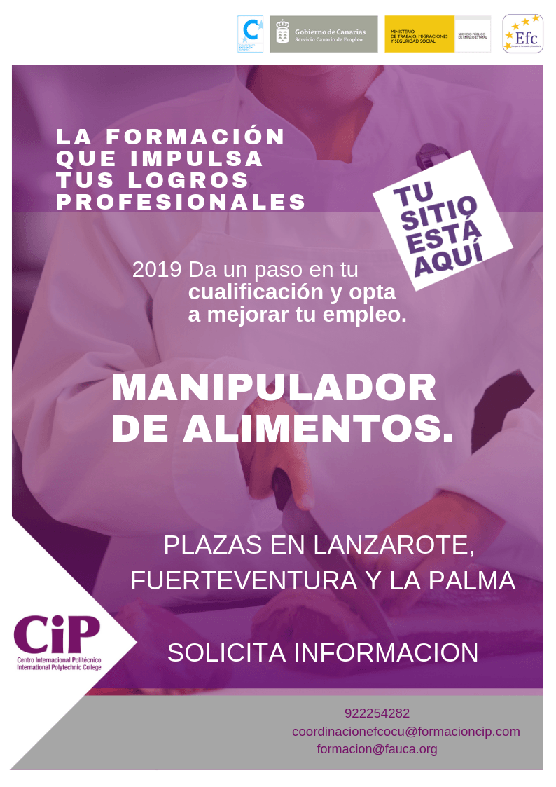 Curso gratis: "ANIPULADOR DE ALIMENTOS EN MODALIDAD - TELEFORMACIÓN"